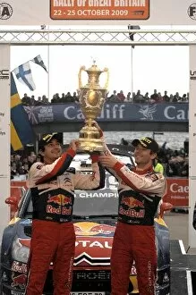 Cardiff Gallery: World Rally Championship: L-R: Rally winners and champions for the sixth time