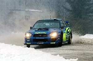 Images Dated 6th February 2004: World Rally Championship: Petter Solberg with co-driver Phil Mills Subaru Impreza WRC on stage two