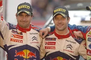 Cardiff Gallery: World Rally Championship: R-L: Rally winners and champions for the sixth time