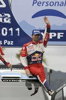 Rd6 Rally Argentina Collection: World Rally Championship: Rally winner Sebastien Loeb, Citroen, on the podium