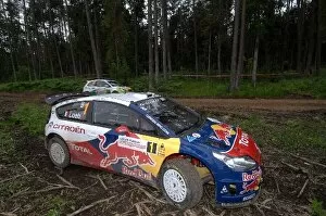 2009 WRC Collection: World Rally Championship: Sebastien Loebs car on stage 4