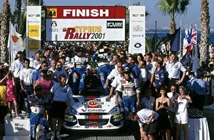 Images Dated 4th June 2001: World Rally Championship: Winners Colin McRae and Nicky Grist celebrate with the Ford team
