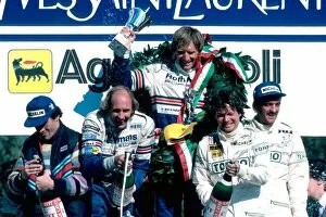 Sportscar Collection: World Sportscar Championship: Podium finishers: Andrea de Cesaris Lancia 2nd
