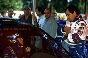 Images Dated 20th March 2000: WRC-Richard Burns-Subaru Talks to Carlos Sainz