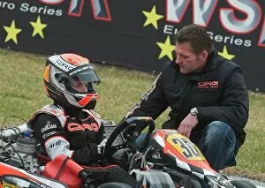 Images Dated 9th March 2010: WSK Euro Series KF3: Max Verstappen CRG with his father Jos Verstappen