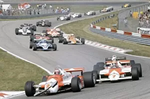 Images Dated 3rd August 2005: Zandvoort, Holland. 28-30 August 1981: Mario Andretti leads John Watson, Elio de Angelis